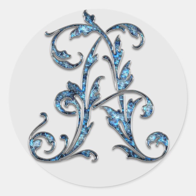 autocollants monogramme initial A (Devant)