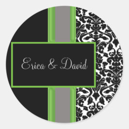 autocollants Monogrammes mariage damassé