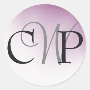 Autocollants Monogrammes Mariages Purple Ombre