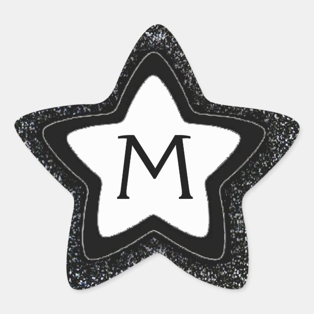 Autocollants monogrammes personnalisables Black pa (Devant)