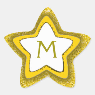 Autocollants monogrammes personnalisables Gold par