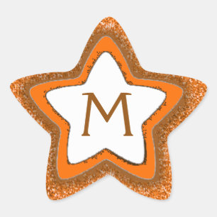 Autocollants monogrammes personnalisables Orange p