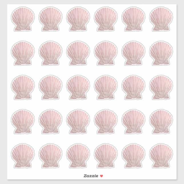 Autocollants multiples Rose Gold Seashell (Feuille)
