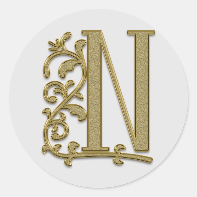 autocollants N initiaux monogramme (Devant)