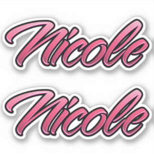 Autocollants Nicole rose pâle Autocollant Stickers