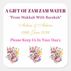 Autocollants Nikkah personnalisés Eau Zam Zam