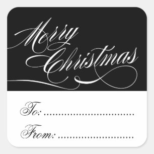 AUTOCOLLANTS NOIRS D'ÉTIQUETTE DE CADEAU DE NOËL