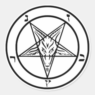 Autocollants noirs personnalisables de Baphomet
