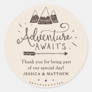 Autocollants orientés de baby shower d'aventure