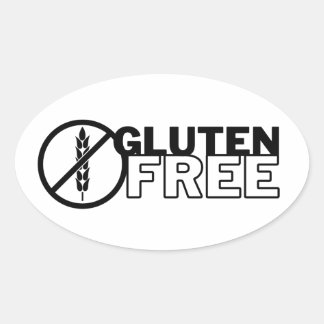 Autocollants ovale sans gluten et Étiquettes