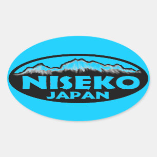 Autocollants ovales bleus de Niseko Japon