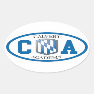 Autocollants ovales d'académie de Calvert (placez