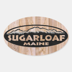 Autocollants ovales en bois de Sugarloaf Maine