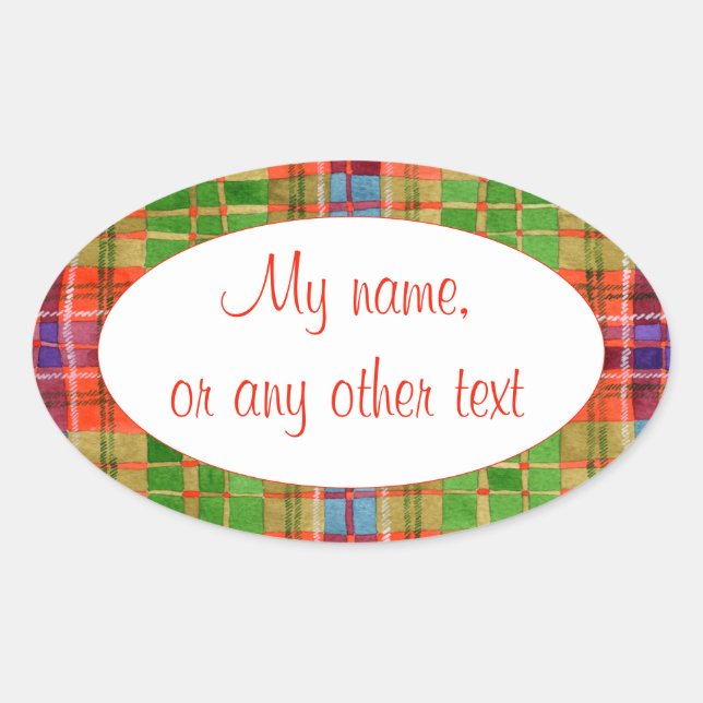 Autocollants ovales mats MAC RAE TARTAN (Devant)