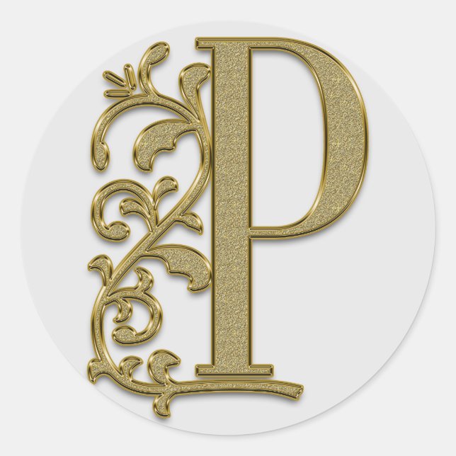 autocollants P initiaux monogramme (Devant)