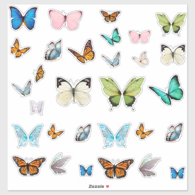 Autocollants Papillon Fantaisie (Feuille)