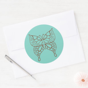 Autocollants Papillon Turquoise