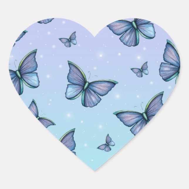 Autocollants Papillons Bleus (Devant)