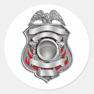 Autocollants pare-chocs Badge de pompier avec text