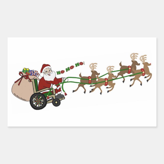 Autocollants - Père Noël en fauteuil roulant (Devant)