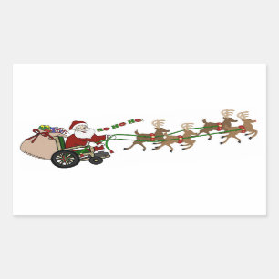 Autocollants - Père Noël en fauteuil roulant