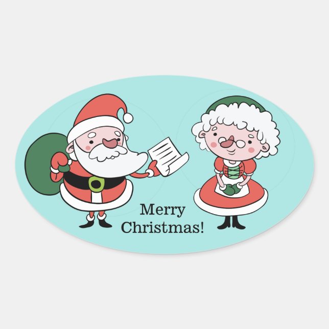 Autocollants père Noël et Mme Claus (Devant)
