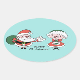 Autocollants père Noël et Mme Claus