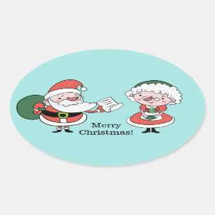 Autocollants père Noël et Mme Claus