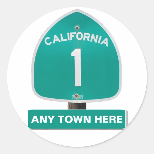 Autocollants personnalisables CA Highway 1 "N'impo (Devant)
