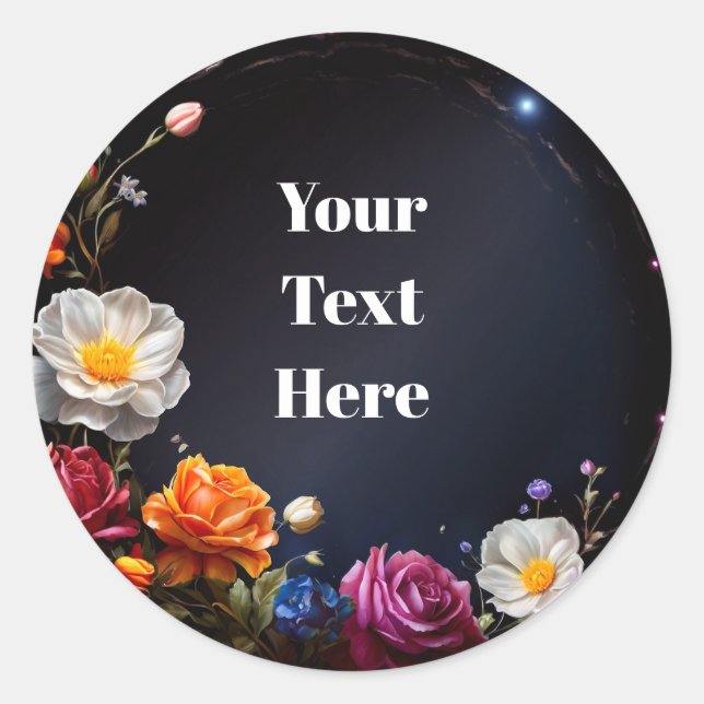 Autocollants Personnalisables Fleuris Fêtes/Mariag (Devant)