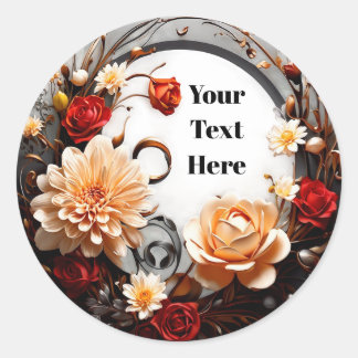 Autocollants personnalisables floraux pour fêtes/m