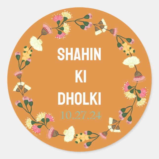 Autocollants personnalisables pour dholki (Devant)