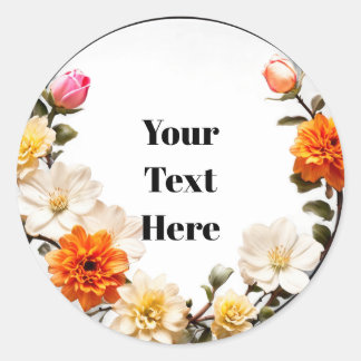 Autocollants personnalisables sur le thème floral