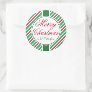 Autocollants personnalisés à rayures pour joyeux N