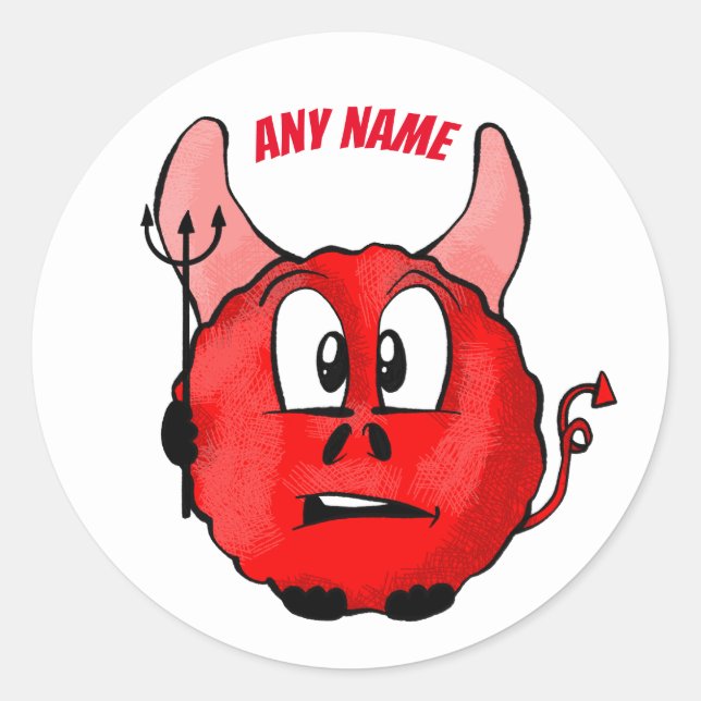 Autocollants personnalisés de Little Devil rouge (Devant)