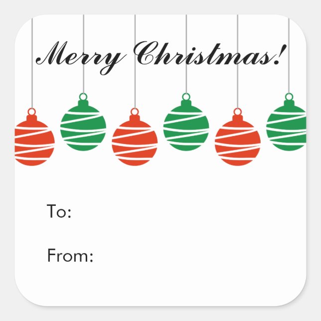 Autocollants personnalisés de Noël à et à partir d (Devant)