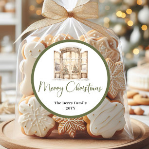 Autocollants personnalisés Noël Tons Terreux Cozy