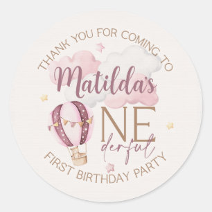 Autocollants personnalisés ONE derful First Birthd