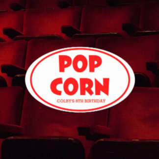 Autocollants personnalisés Oval Popcorn