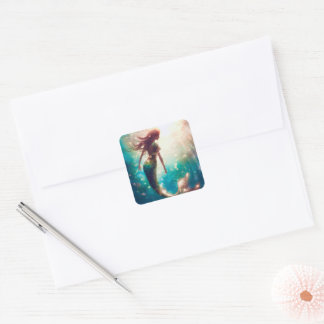 autocollants personnalisés pour fête thème sirène