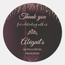 Autocollants Personnalisés pour Quinceañera | Nom 