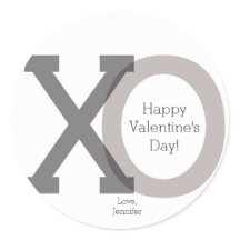 Autocollants personnalisés XO Grey pour la Saint-V