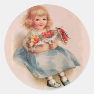 Autocollants Petite Fille aux Fleurs