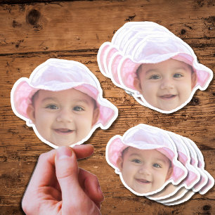 Autocollants photo bébé personnalisés, visage phot