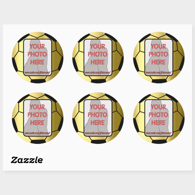 Autocollants photo golden de football (Feuille)