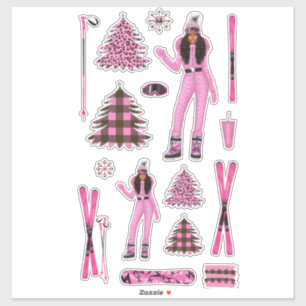 Autocollants Pink Snow Bunny Ebony Fuller Shopp