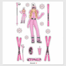 Autocollants Pink Snow Bunny Ebony Fuller Shopp