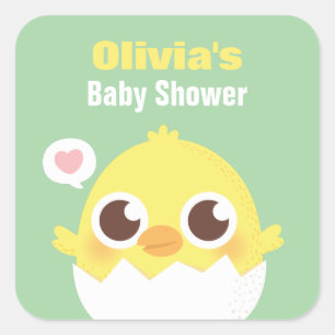 Autocollants pour Baby Shower avec un adorable pou
