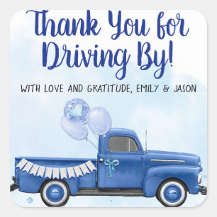 Autocollants pour Baby Shower de garçon Drive By C