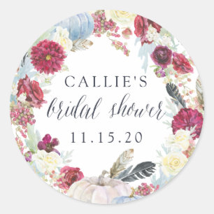 Autocollants pour Baby Shower de Mariée Citrouille